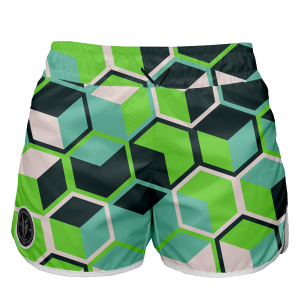 Intrudair Female Board Shorts (GeoFlux Verde)