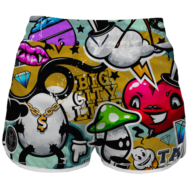 Intrudair Female Board Shorts (Stickerbomb)