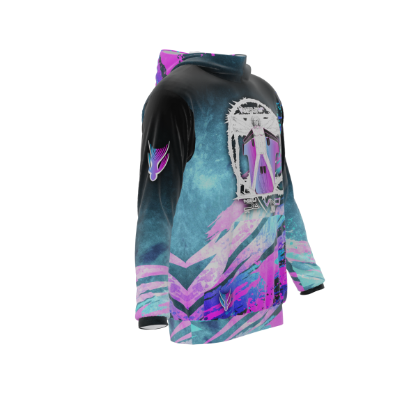 Intrudair® [Pre-Order] DaVinci (Blue/Pink) Printed Hoodie - Image 2