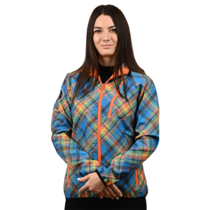 Female Softshell Jacket Blue/Orange [Hood]