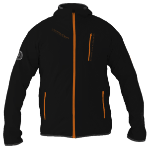 Intrudair® Female Softshell Jacket Black/Orange [Hood]