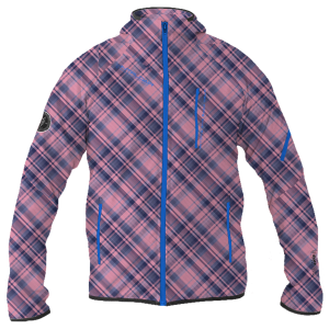 Intrudair® Female Softshell Jacket Tartan Pink [Hood]