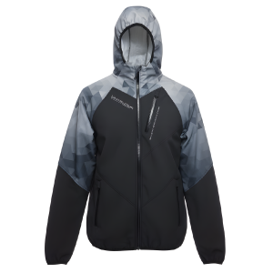 Unique Softshell Jacket Male [M] Black/Grey Shards Print