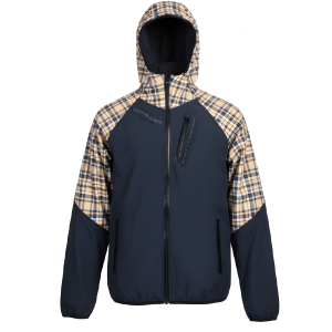Unique Softshell Jacket Female [M] Marineblue/Beige Tartan Print